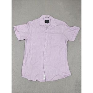 Rodd & Gunn Shirt Mens Large Purple 100% Linen Short Sleeve Button Up Casual